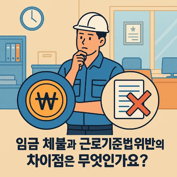 근로기준법위반, 임금 체불과 근로기준법 위반의 차이점은 무엇인가요?
